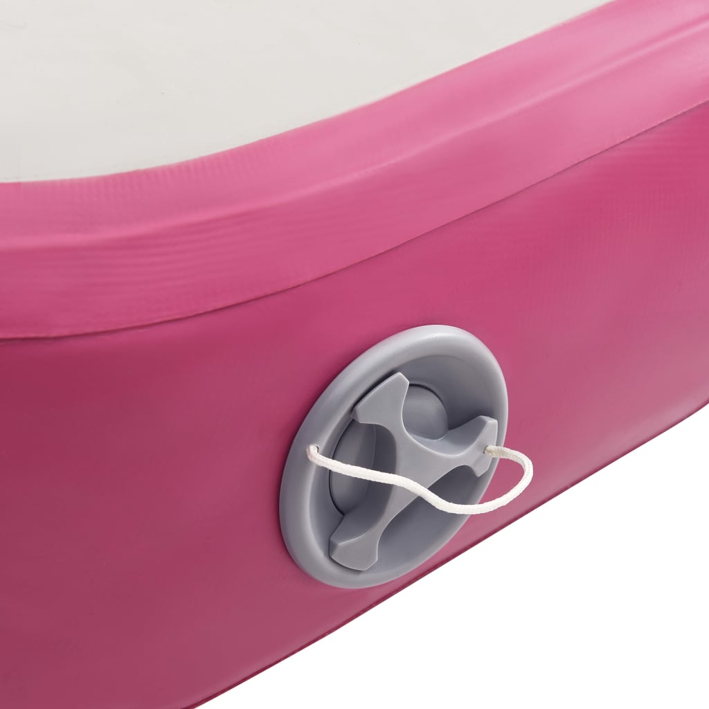 vidaXL Inflatable Gymnastics Mat with Pump 300x100x20 cm PVC Pink