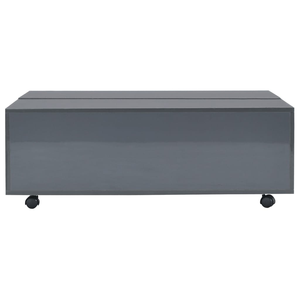 vidaXL Coffee Table High Gloss Grey 100x100x35 cm