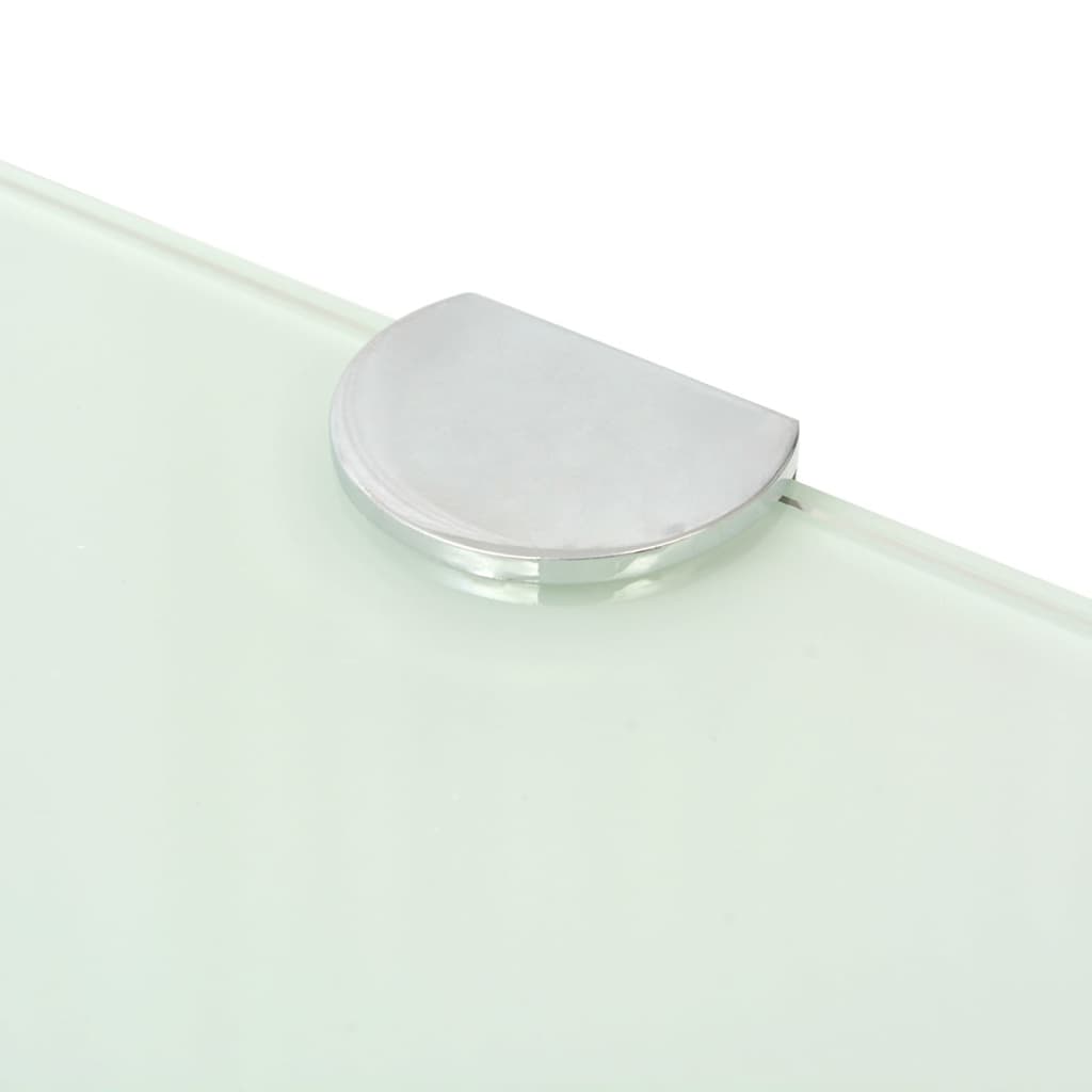 vidaXL Corner Shelf with Chrome Supports Glass White 45x45 cm