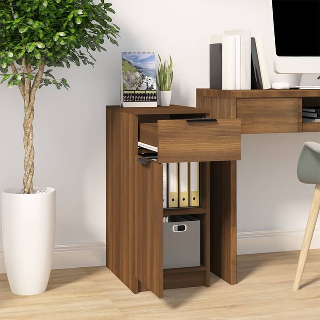 vidaXL Desk Cabinet Brown Oak 33.5x50x75 cm Engineered Wood