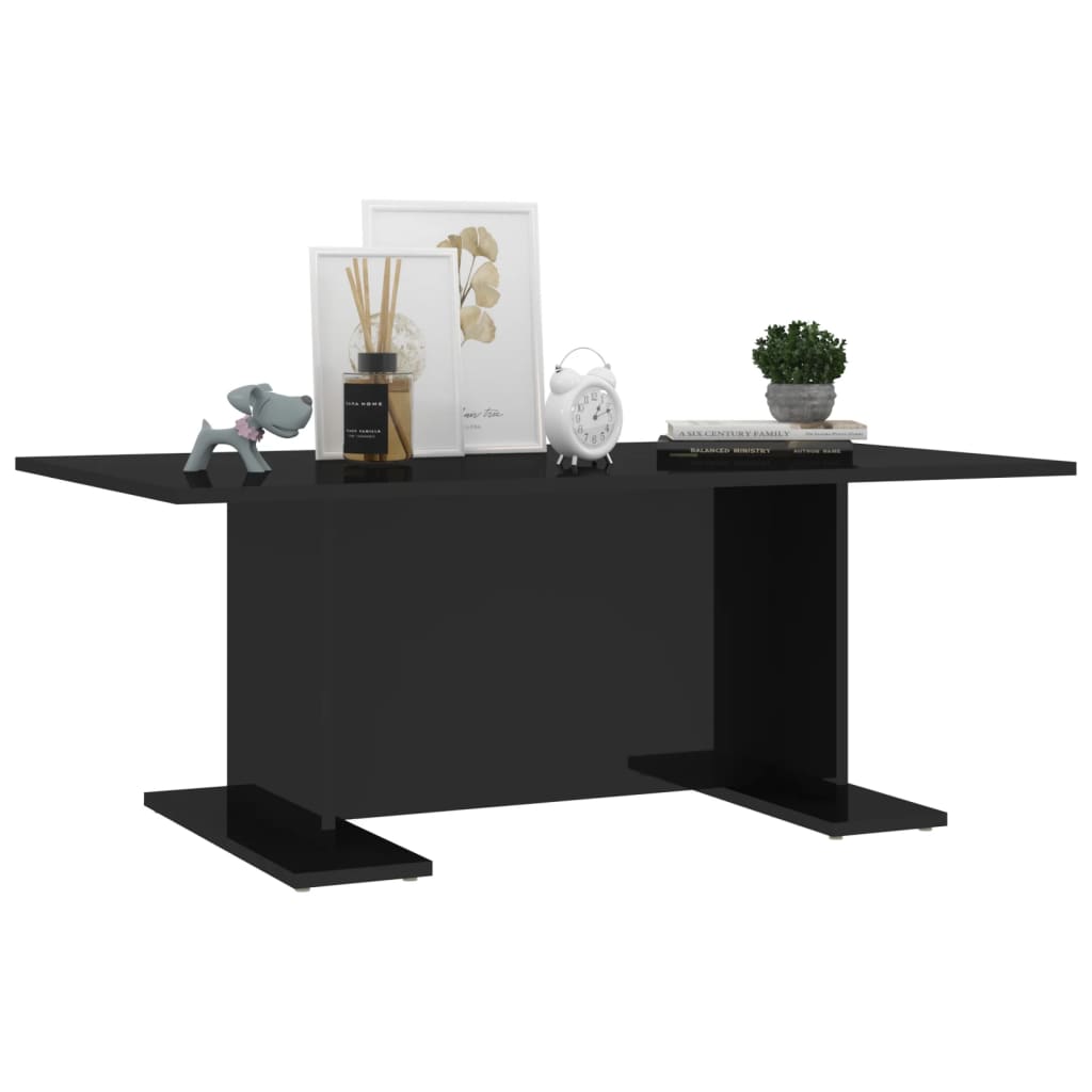 vidaXL Coffee Table High Gloss Black 103.5x60x40 cm Engineered Wood