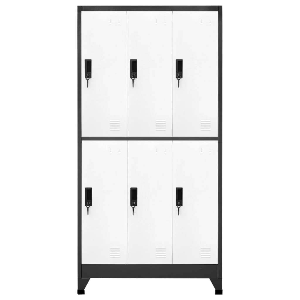 vidaXL Locker Cabinet Anthracite and White 90x45x180 cm Steel