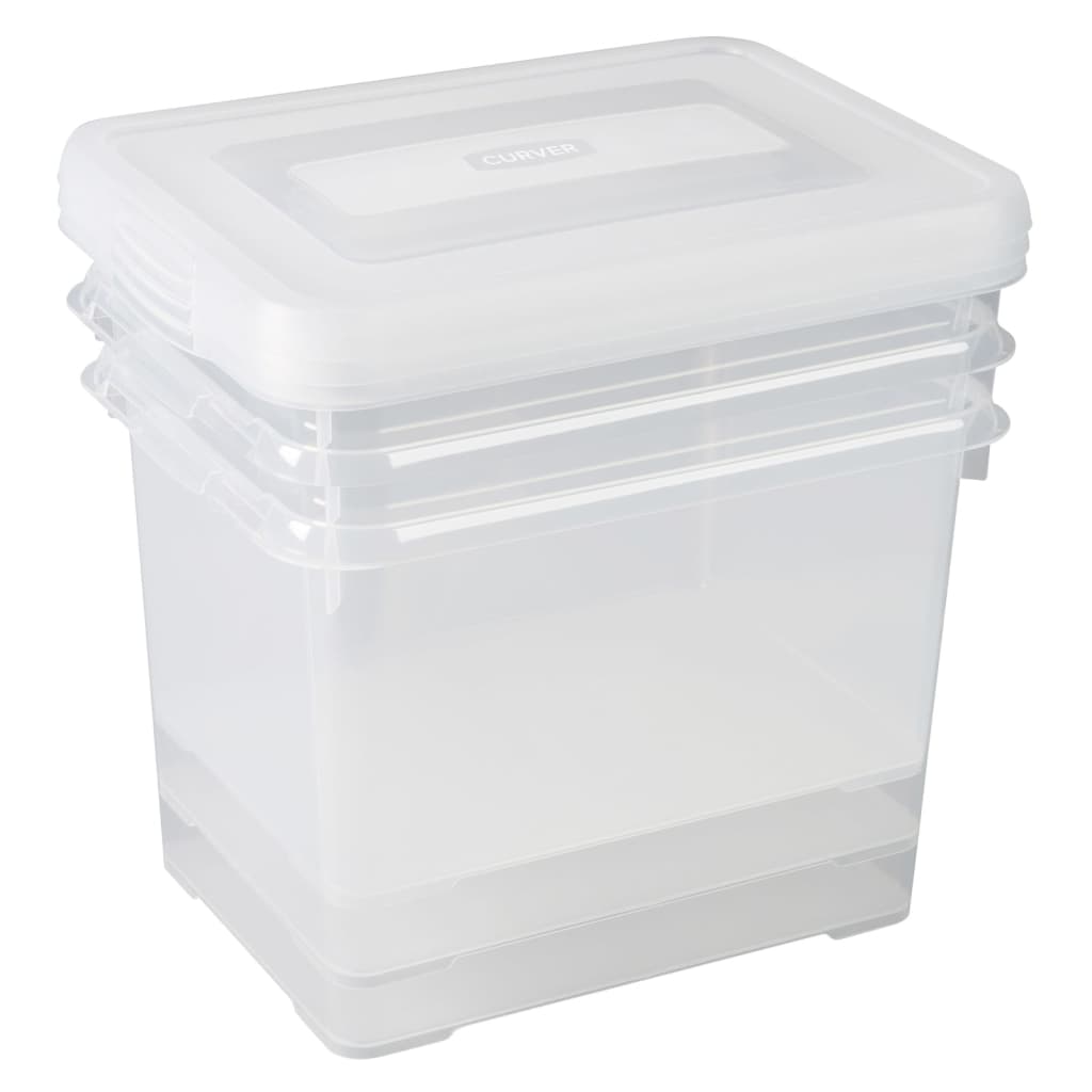 Curver Storage Boxes Set Handy 3x20L Transparent