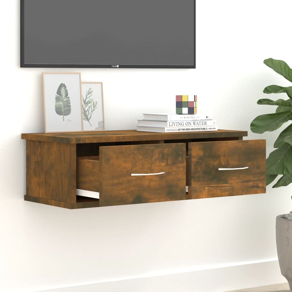 vidaXL Wall Cabinet Smoked Oak 60x26x18.5 cm Engineered Wood
