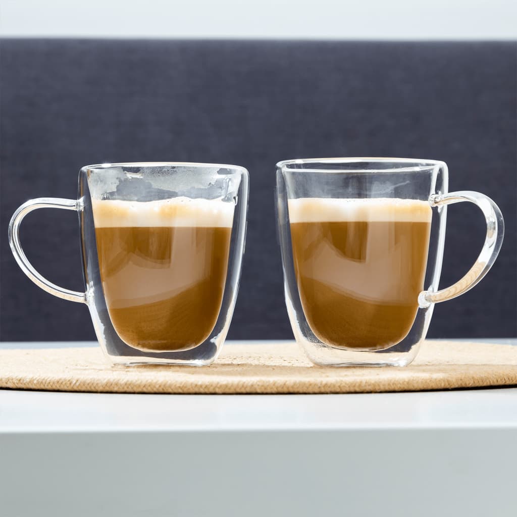 HI Cappuccino Glass Set 2 pcs 270 ml Transparent | vidaXL.ie