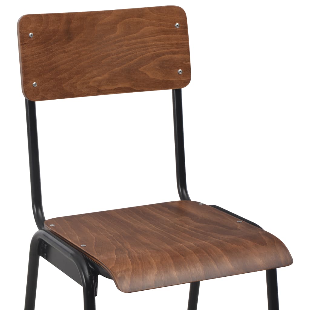 vidaXL Bar Chairs 6 pcs Solid Plywood Steel