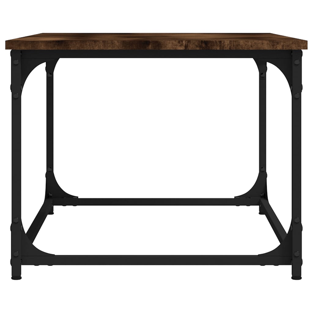 vidaXL Coffee Table Smoked Oak 80x50x40 cm Engineered Wood and Iron