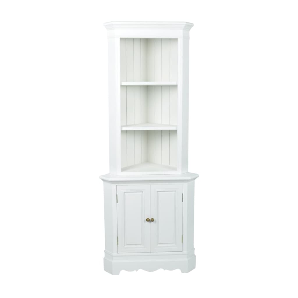 vidaXL Cabinet White MDF and Solid Fir Wood Chic