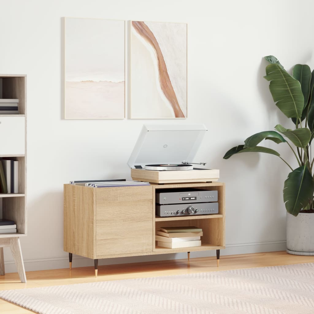 vidaXL Record Cabinet Sonoma Oak 85x38x48 cm Engineered Wood