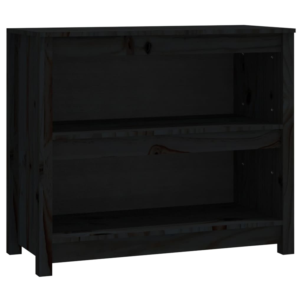 vidaXL Book Cabinet Black 80x35x68 cm Solid Wood Pine