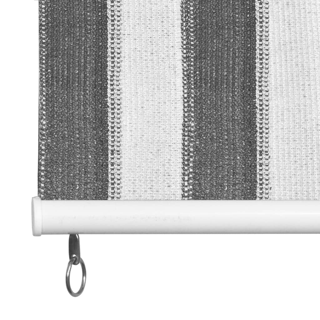 vidaXL Outdoor Roller Blind 350x140 cm Anthracite and White Stripe