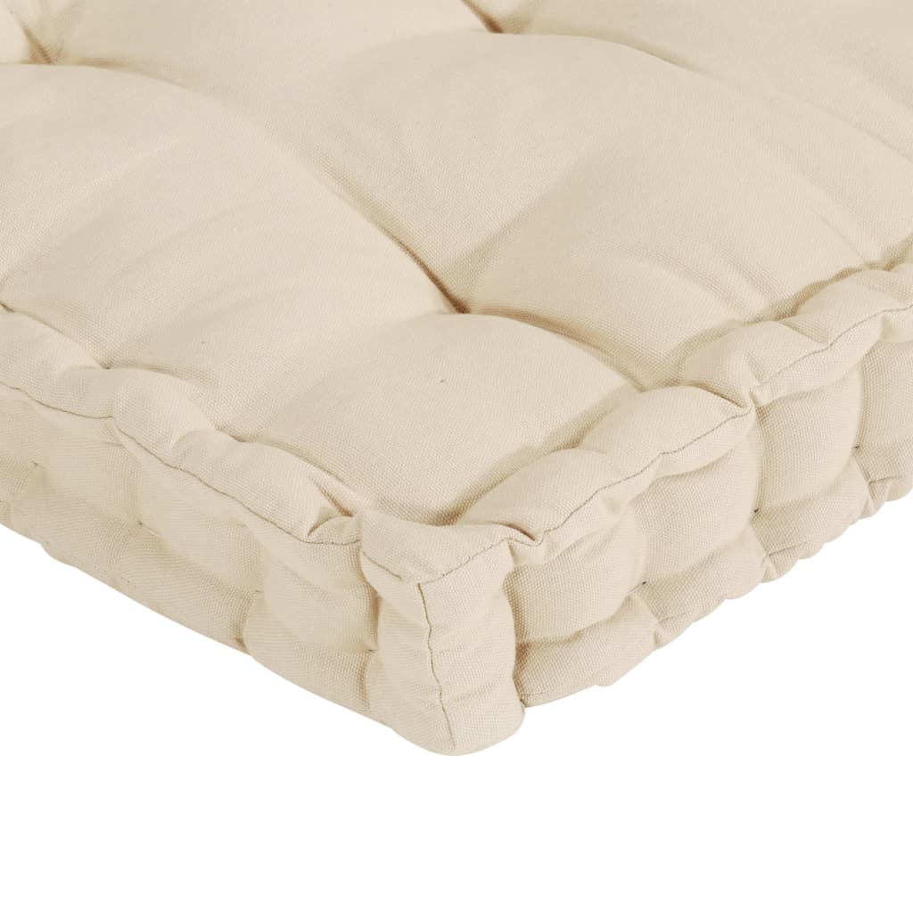 vidaXL Pallet Floor Cushions 7 pcs Beige Cotton