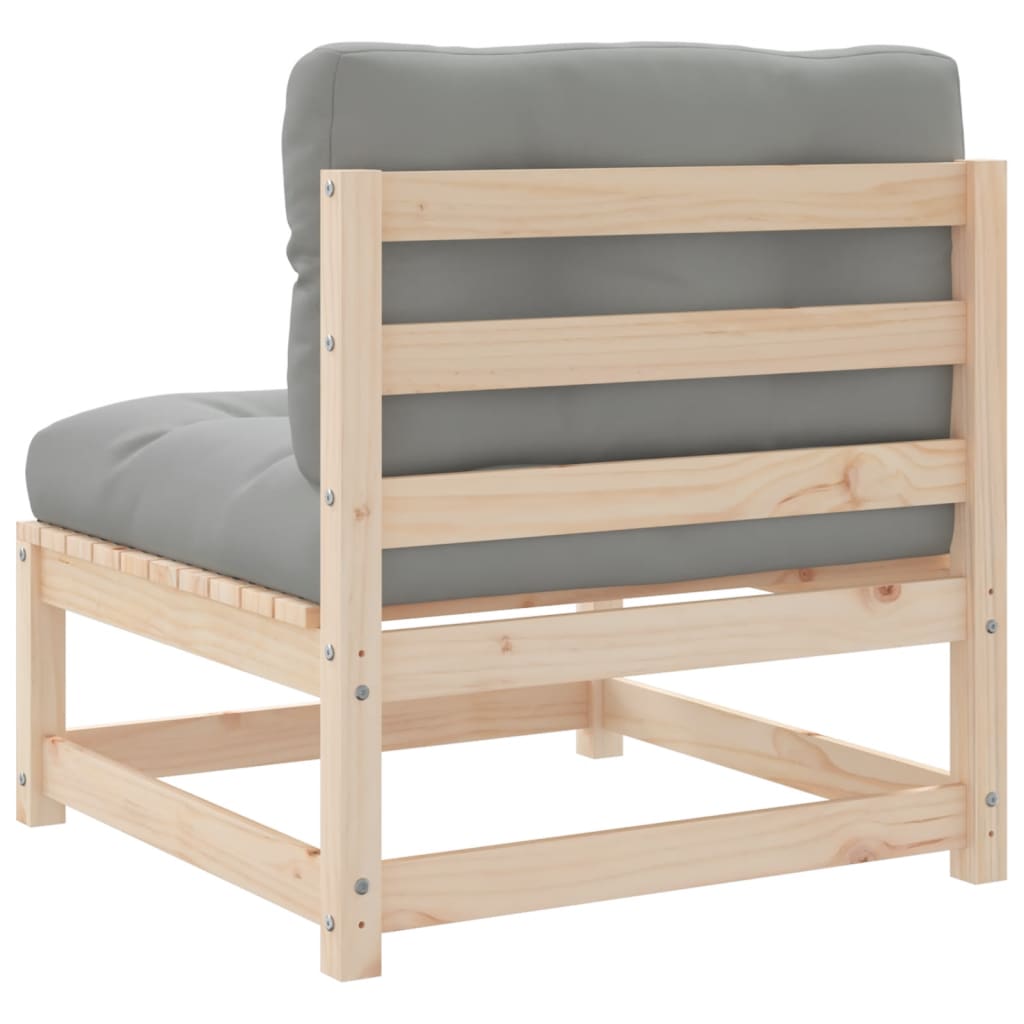 vidaXL Garden Sofas Armless with Cushions 2 pcs Solid Wood Pine
