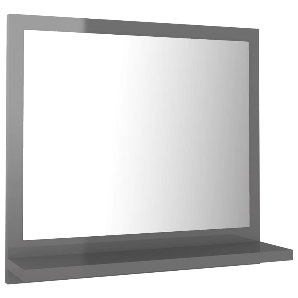 vidaXL Bathroom Mirror High Gloss Grey 40x10.5x37 cm Engineered Wood