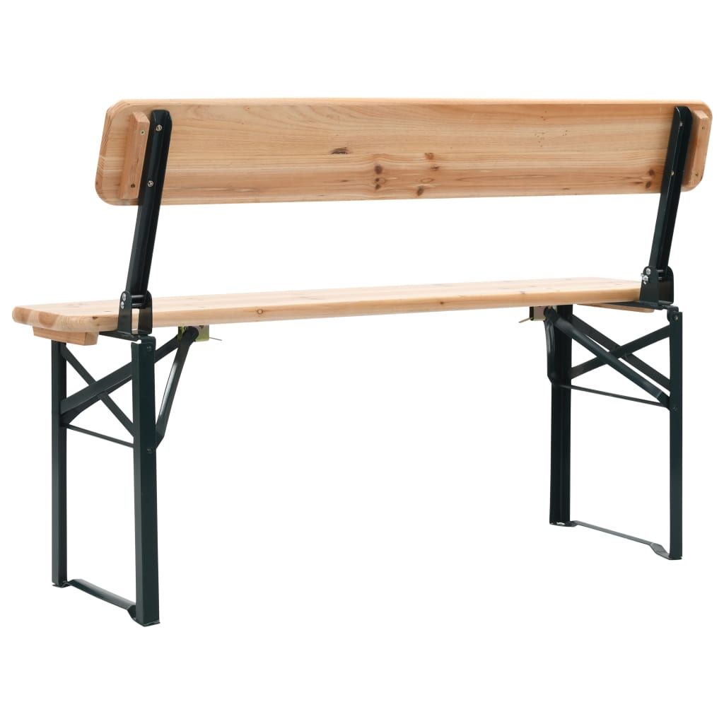 vidaXL Folding Beer Table with 2 Benches 118 cm Fir Wood
