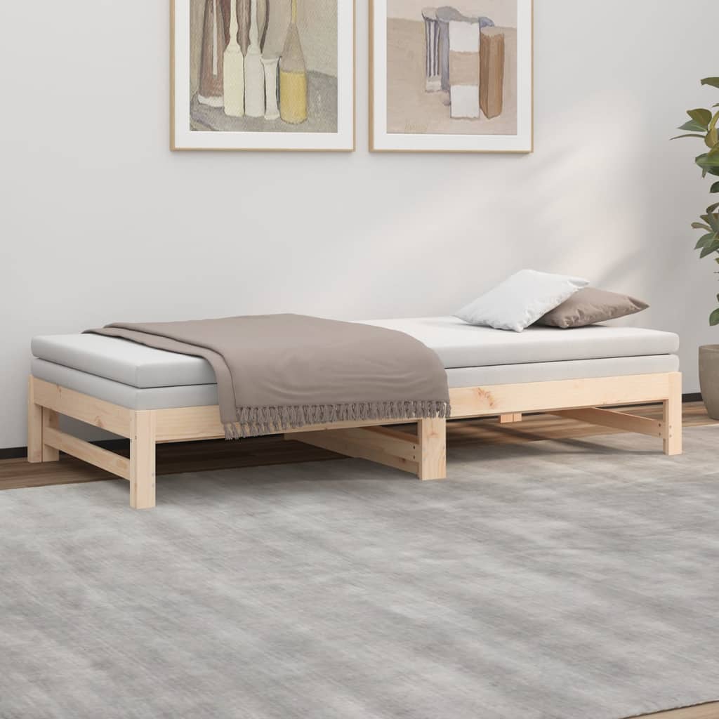 vidaXL Pull-out Day Bed 2x(100x200) cm Solid Wood Pine