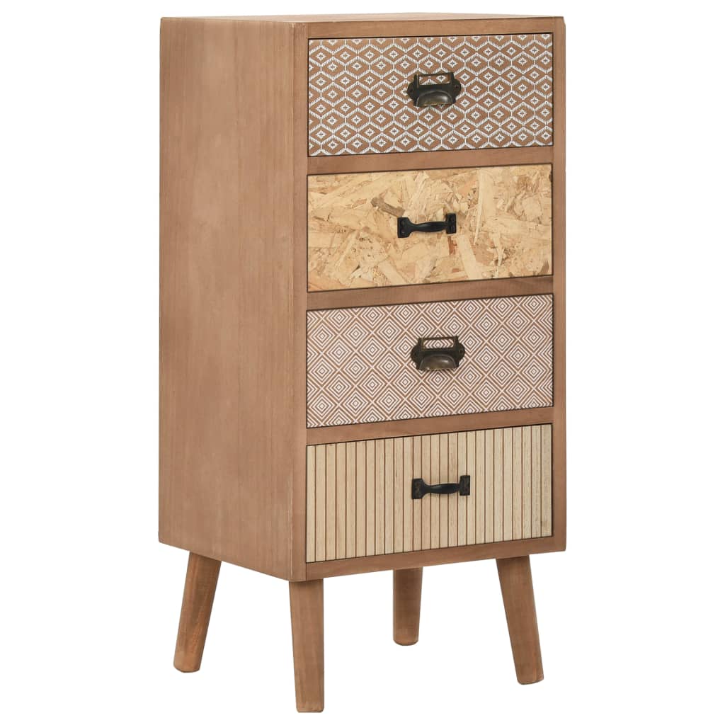 vidaXL Side Cabinet with 4 Drawers Brown 34.5x30x74.5 cm MDF