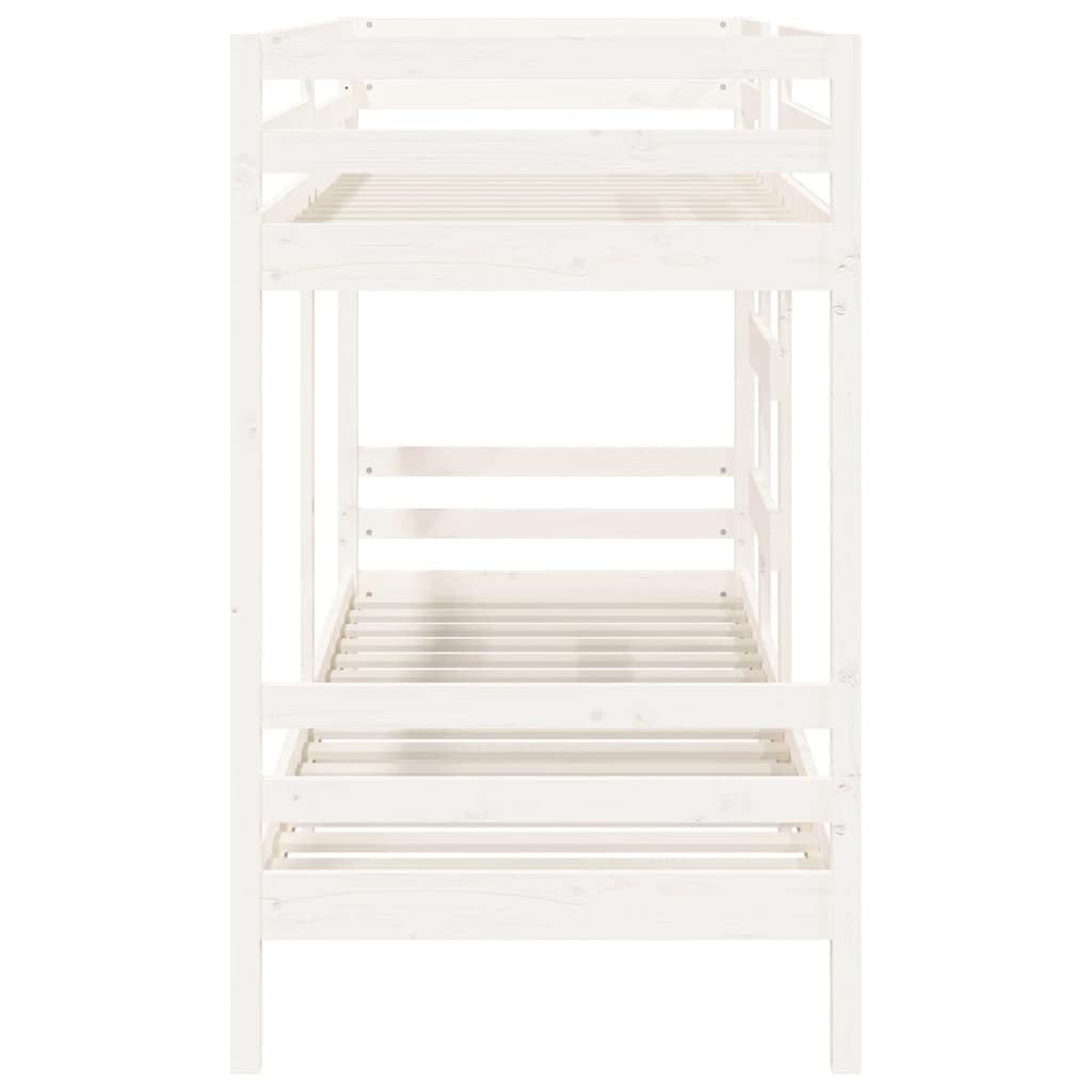 vidaXL Bunk Bed White 75x190 cm 2FT6 Small Single Solid Wood Pine