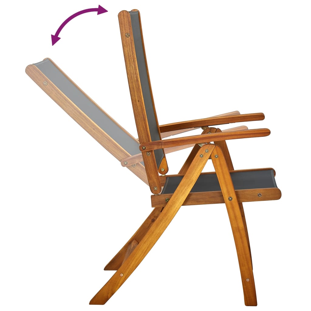 vidaXL Folding Garden Chairs 4 pcs Solid Wood Acacia and Textilene