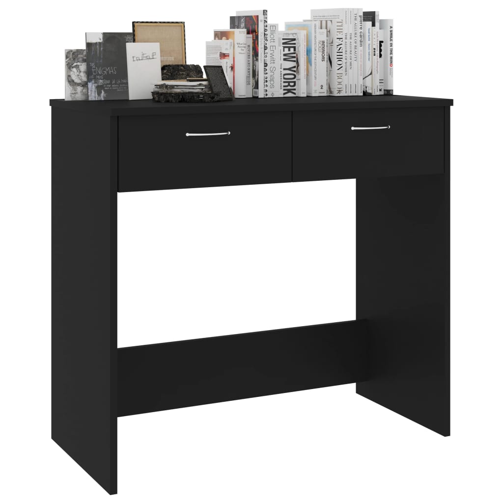 vidaXL Desk Black 80x40x75 cm Engineered Wood