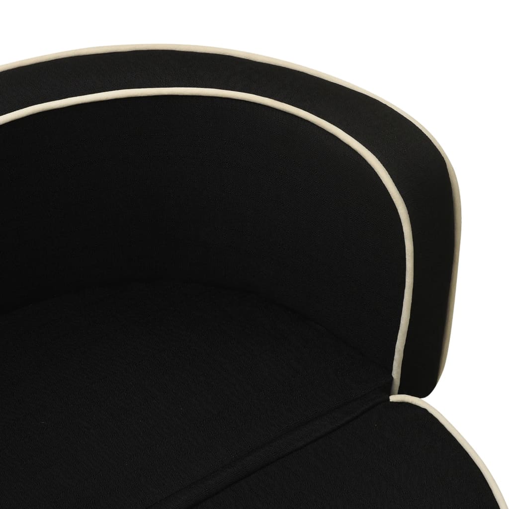 vidaXL Foldable Dog Sofa Black 76x71x30 cm Linen Washable Cushion