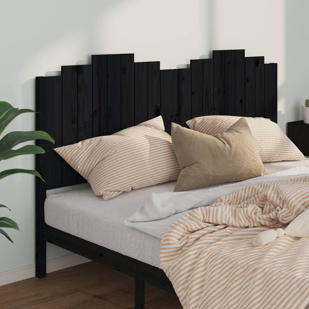 vidaXL Bed Headboard Black 186x4x110 cm Solid Wood Pine