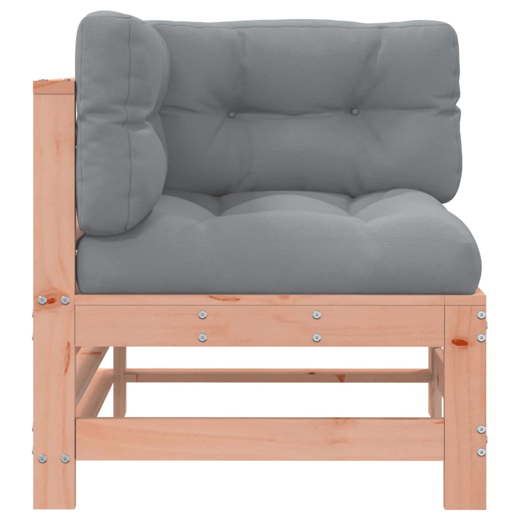 vidaXL Corner Sofa with Cushions Solid Wood Douglas