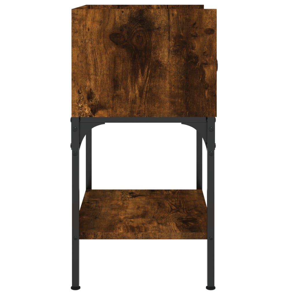 vidaXL Bedside Table Smoked Oak 40.5x31x60 cm Engineered Wood
