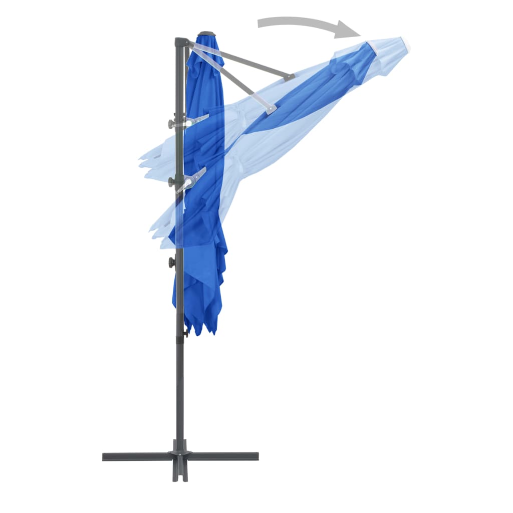 vidaXL Cantilever Umbrella with Steel Pole Azure Blue 250x250 cm