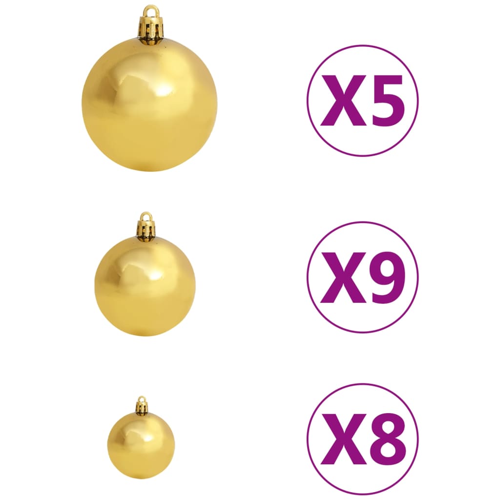 vidaXL Artificial Pre-lit Christmas Tree with Ball Set&Pinecones 150 cm