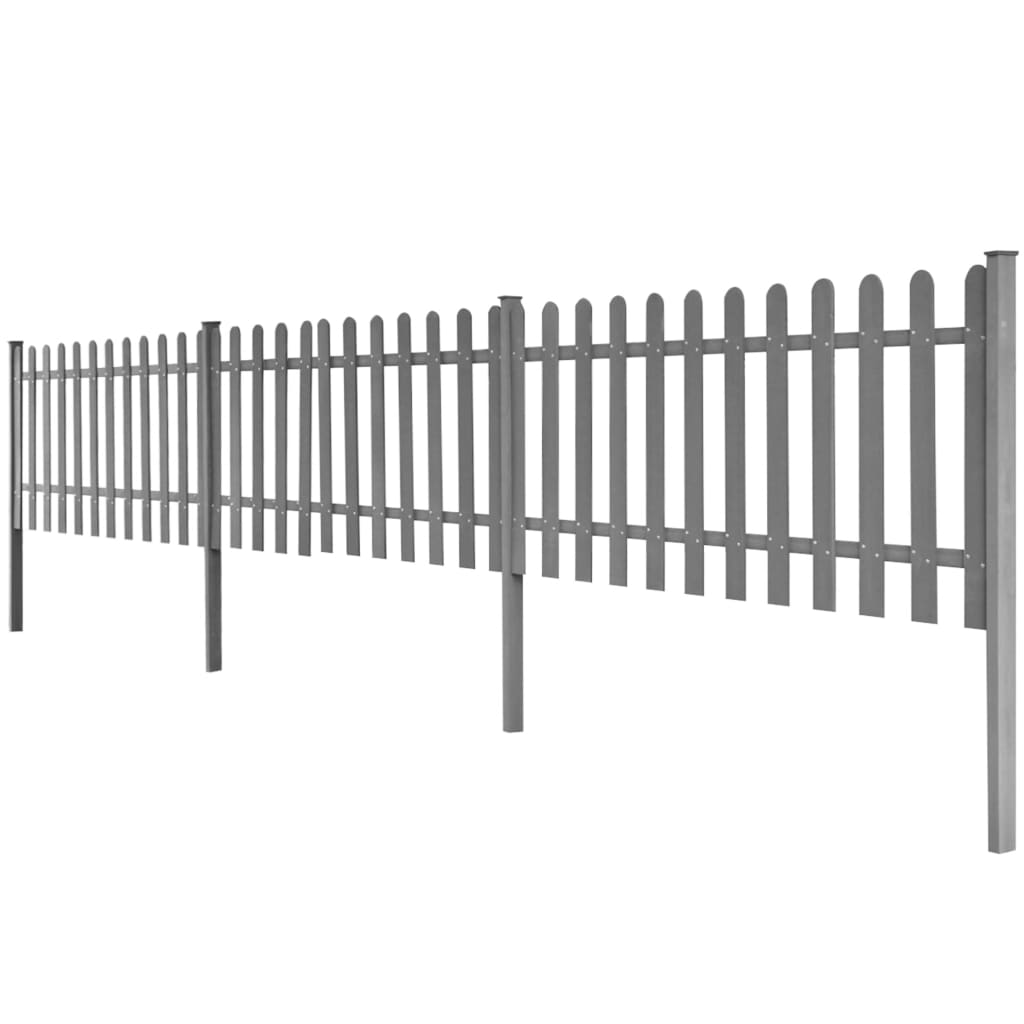 vidaXL Picket Fence with Posts 3 pcs WPC 600x60 cm