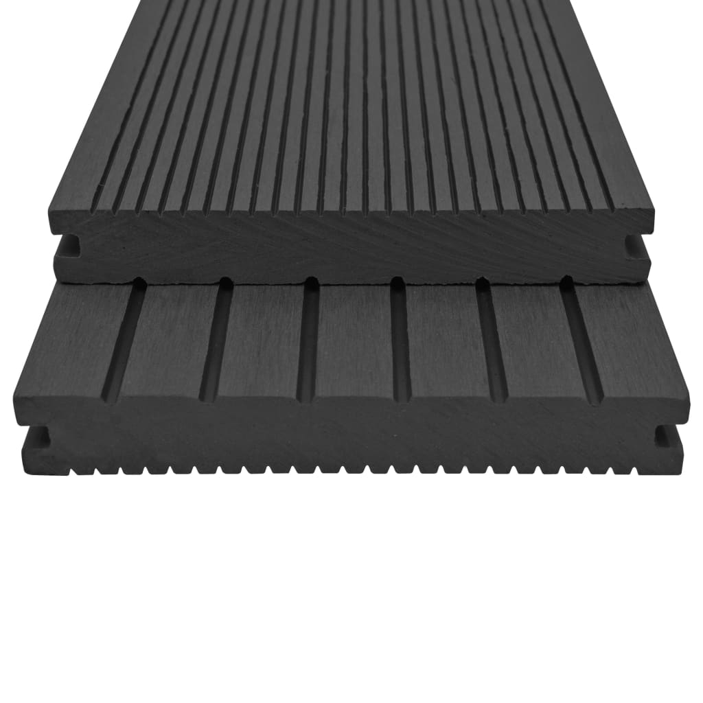 vidaXL WPC Solid Decking Boards with Accessories 10 m² 2.2 m Black
