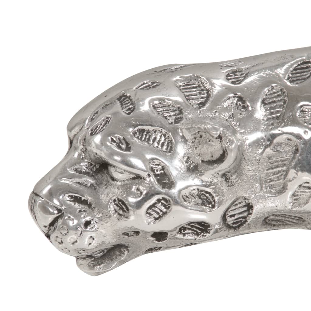 vidaXL Jaguar Sculpture Solid Aluminium 50x10x14 cm Silver