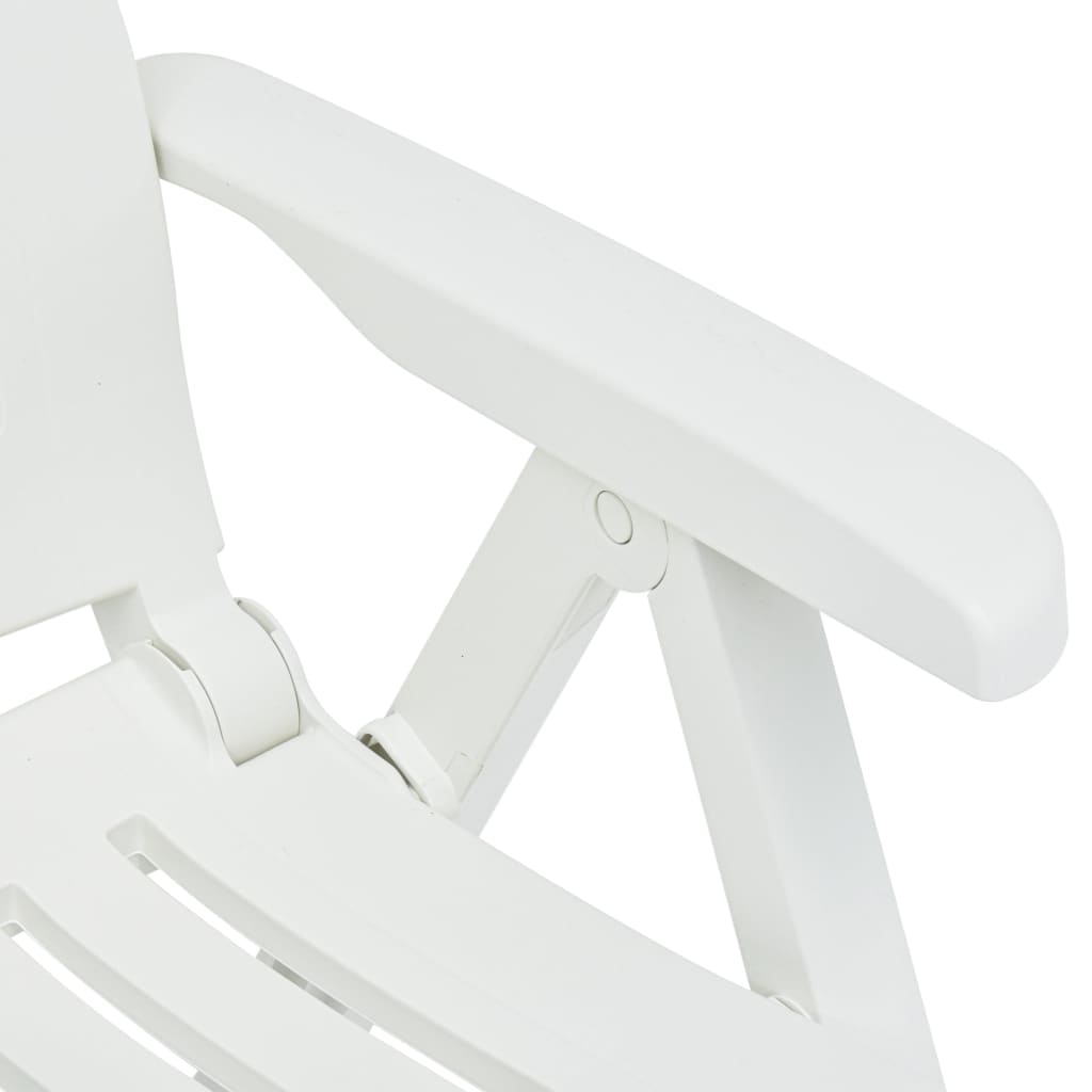 vidaXL Garden Reclining Chairs 2 pcs Plastic White