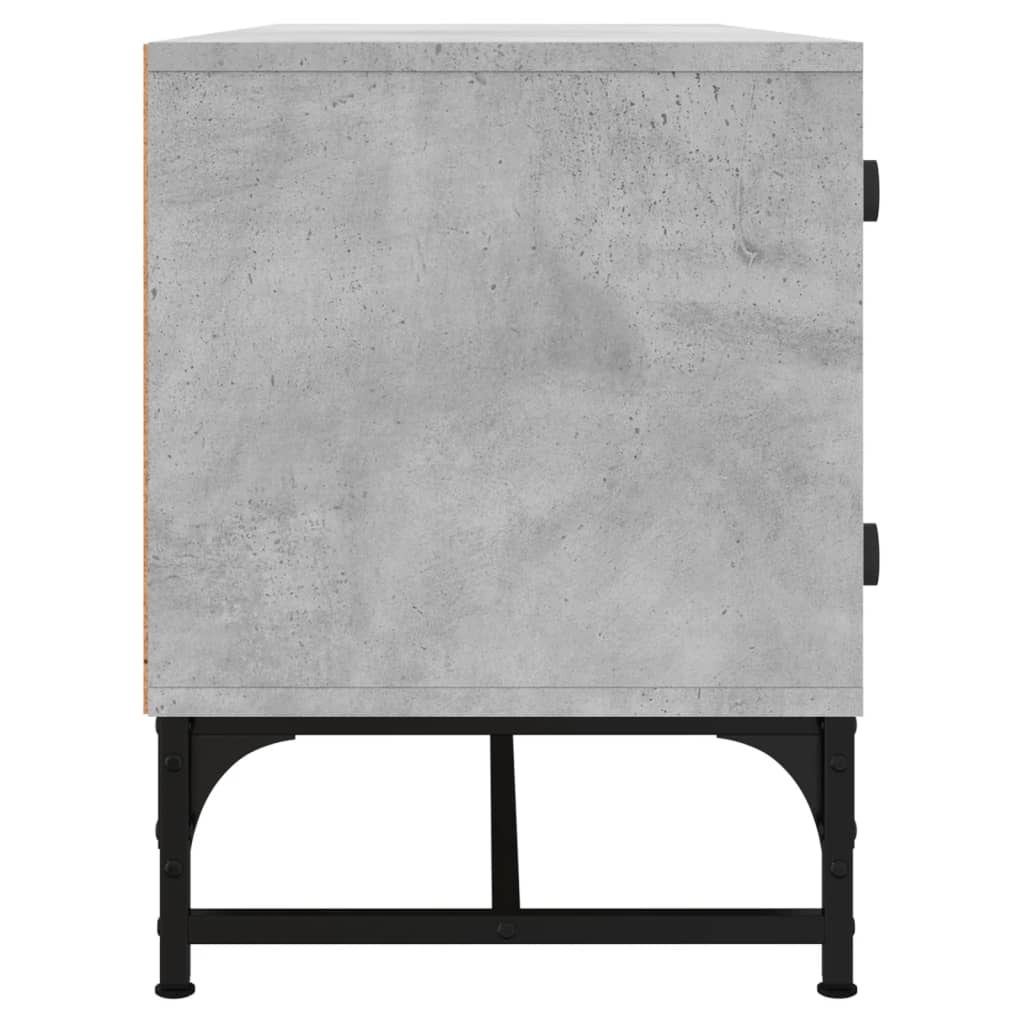 vidaXL TV Cabinet with Glass Doors Concrete Grey 102x37x50 cm