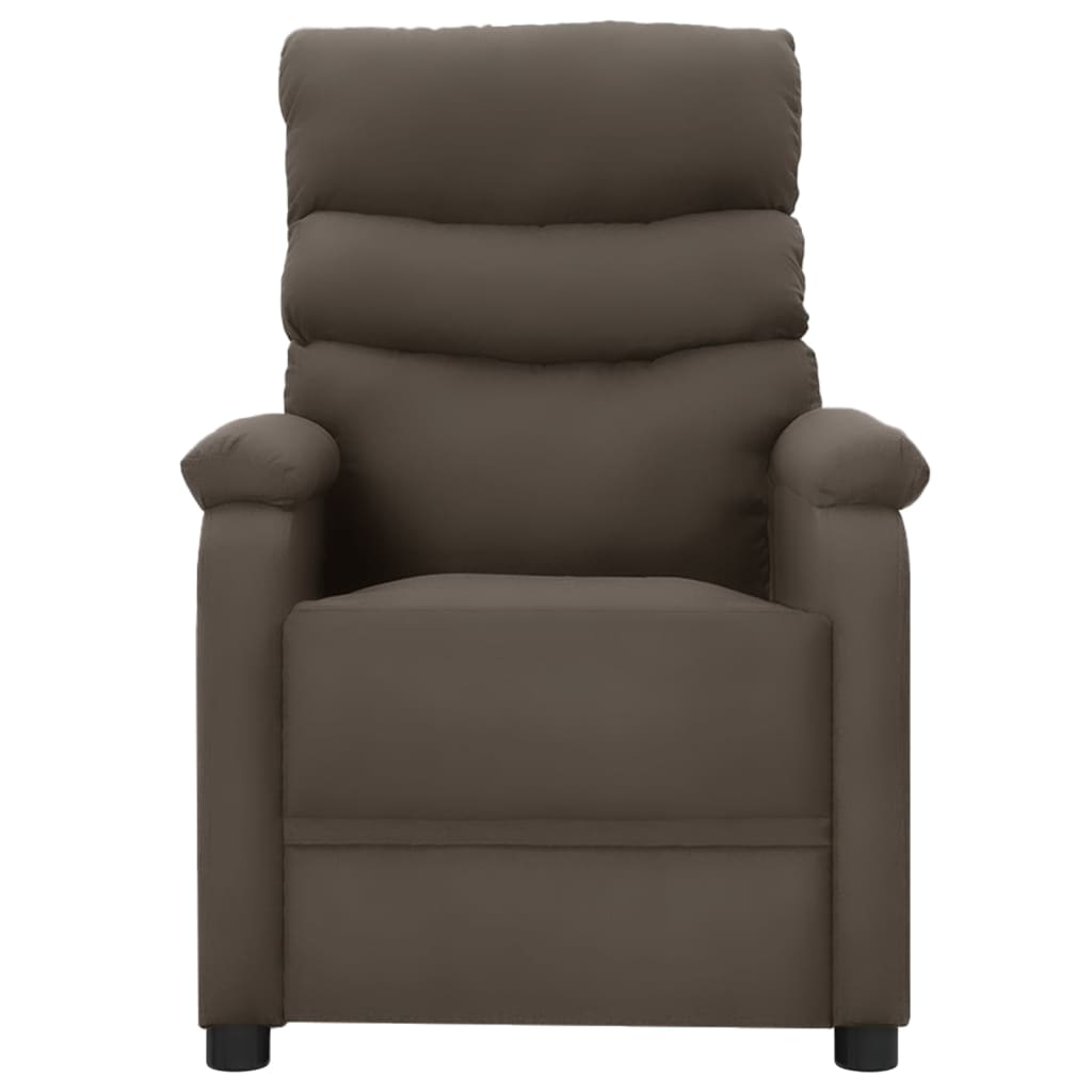 vidaXL Wing Back Massage Reclining Chair Grey Faux Leather