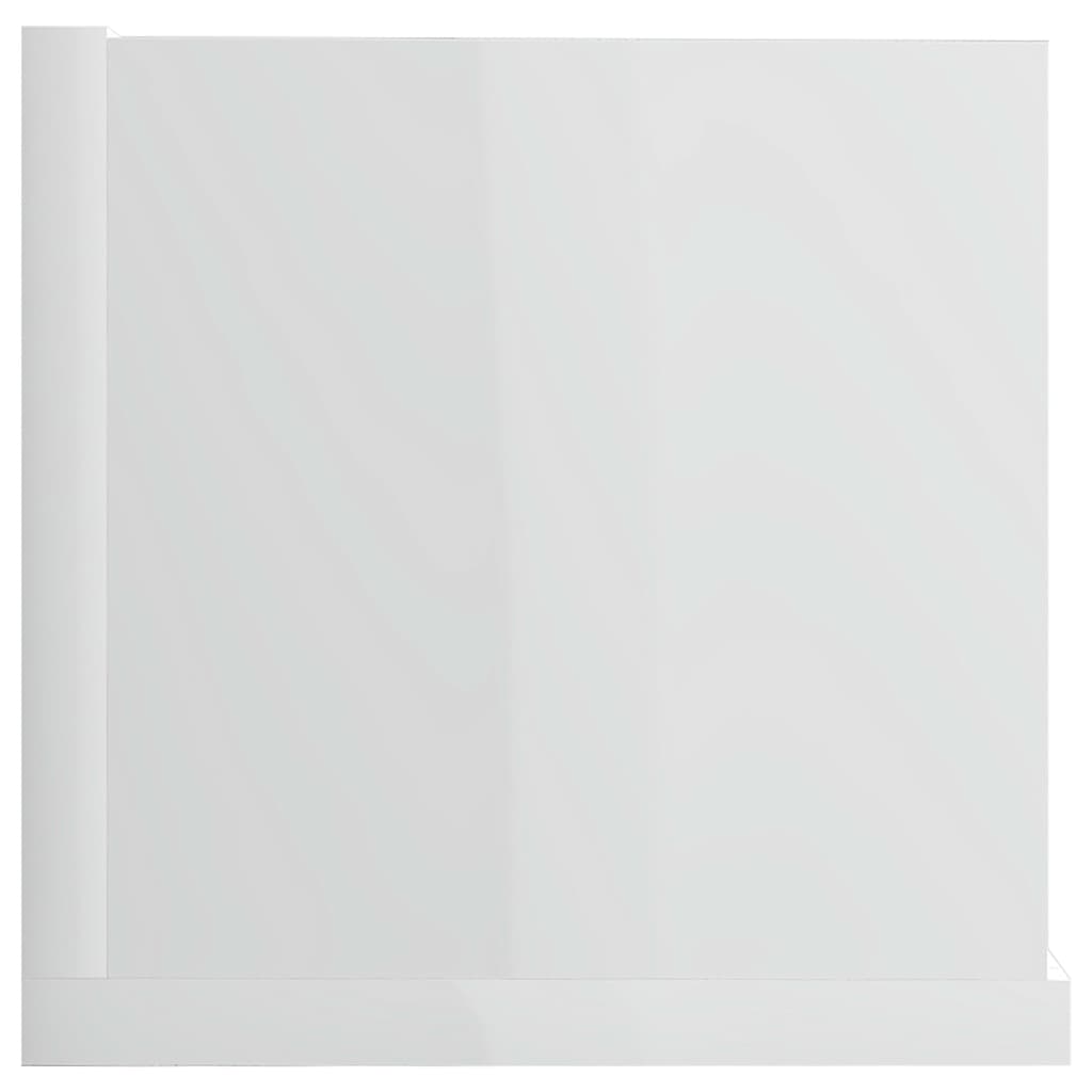 vidaXL CD Wall Shelf High Gloss White 100x18x18 cm Engineered Wood