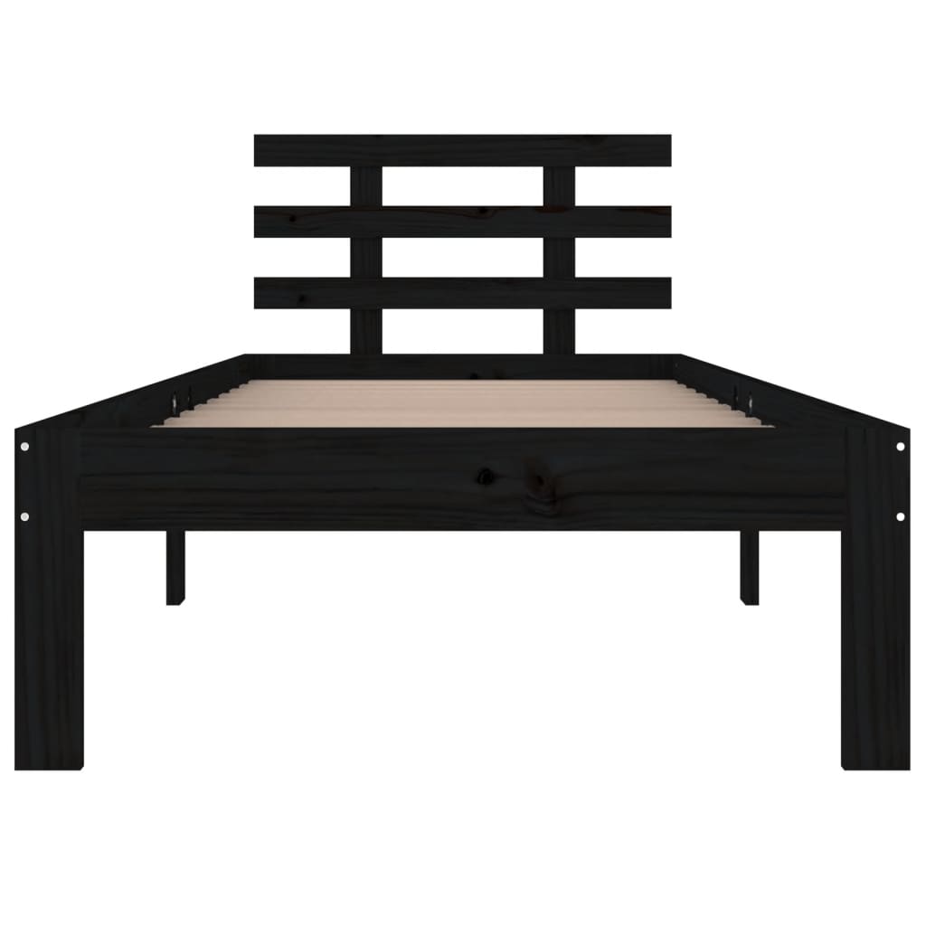 vidaXL Bed Frame Black Solid Wood 90x200 cm vidaXL.ie