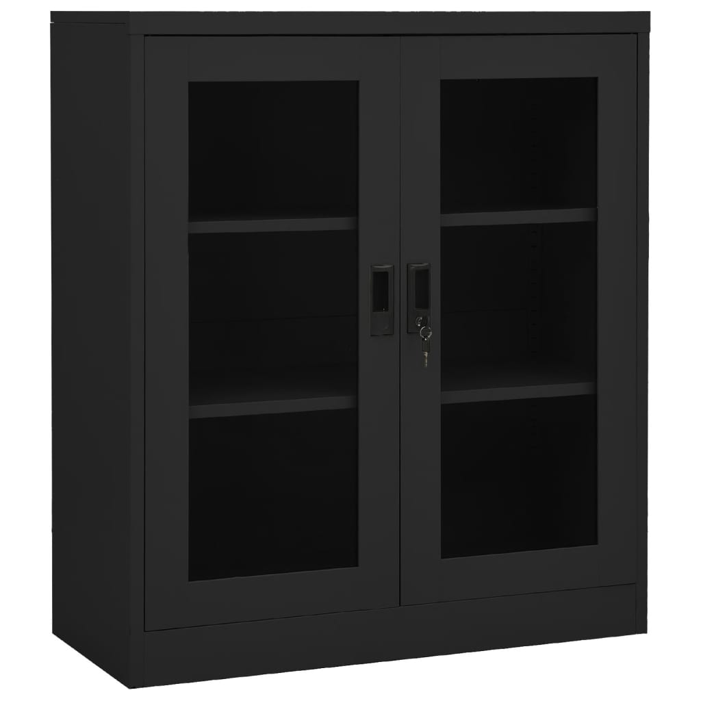vidaXL Office Cabinet with Planter Box Anthracite 90x40x128 cm Steel