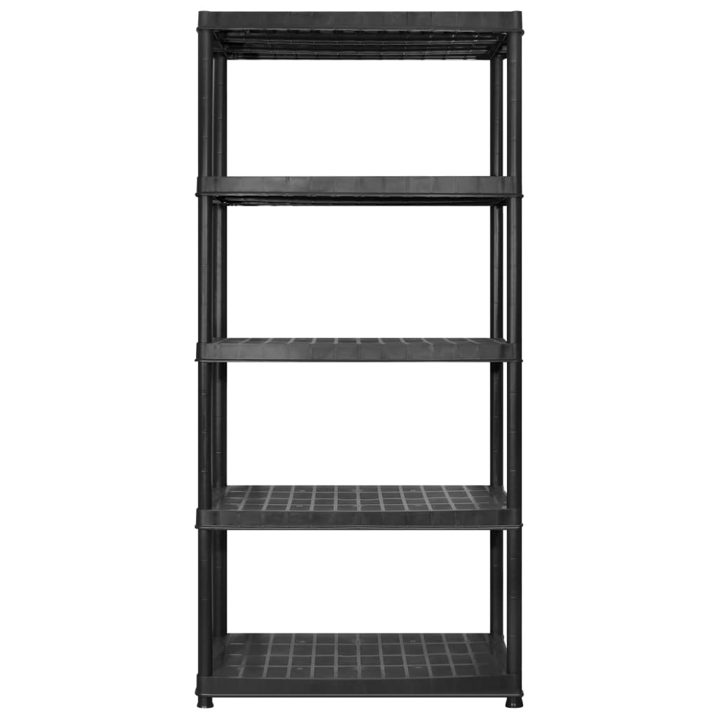 vidaXL Storage Shelf 5-Tier Black 274.5x45.7x185 cm Plastic
