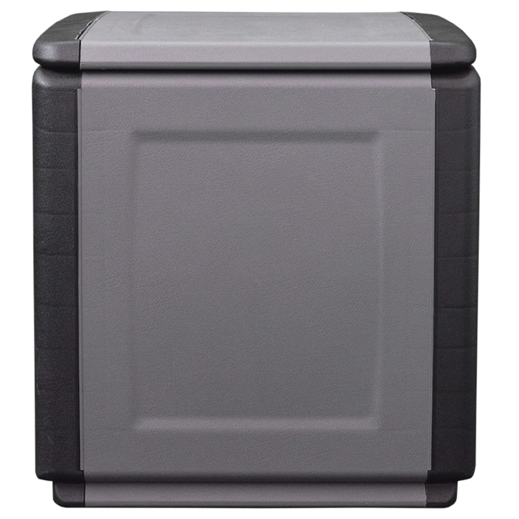 vidaXL Garden Storage Box 54x53x57 cm 130 L Dark Grey and Black