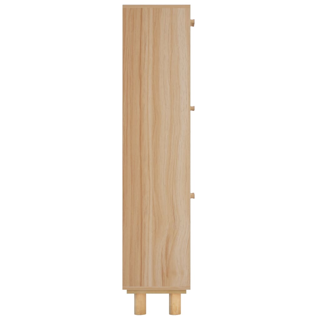 vidaXL Shoe Cabinet Brown 52x25x115 cm Engineered Wood&Natural Rattan