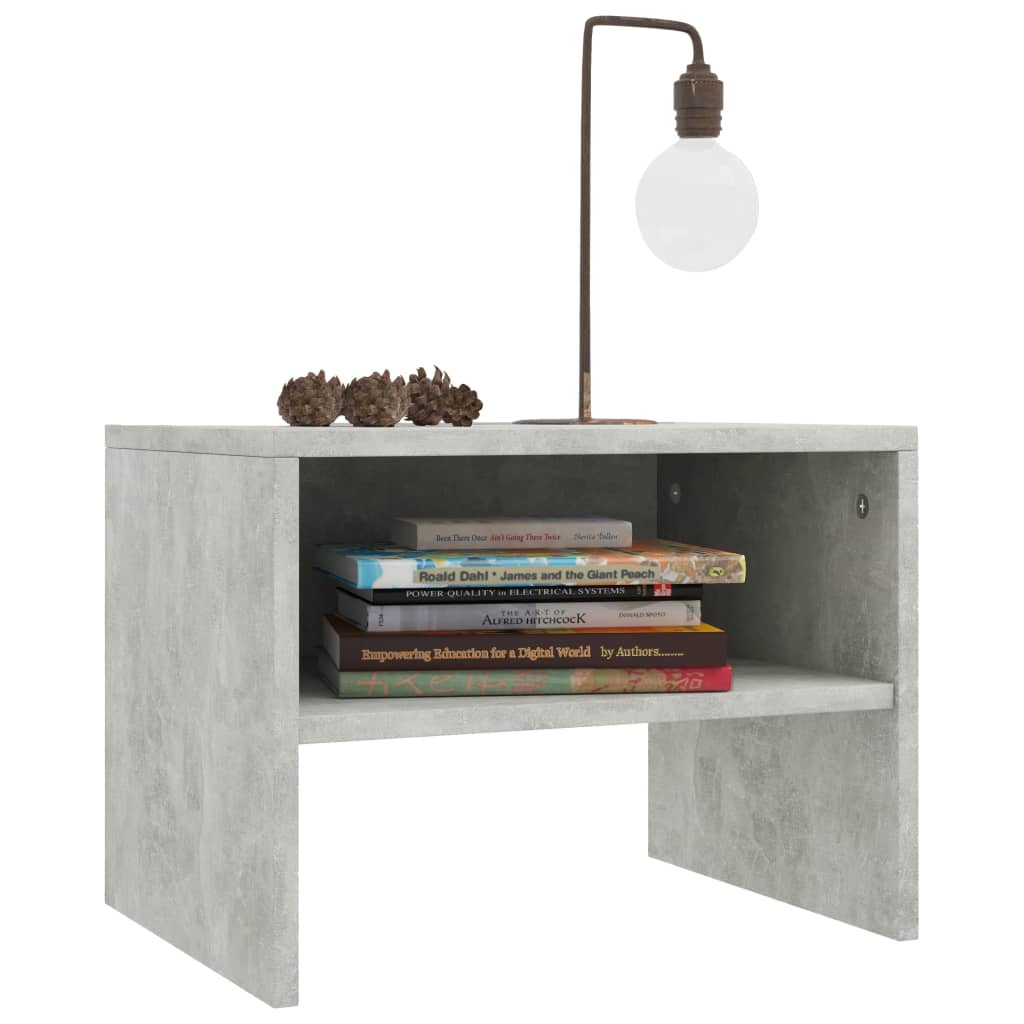 vidaXL Bedside Cabinet Concrete Grey 40x30x30 cm Engineered Wood