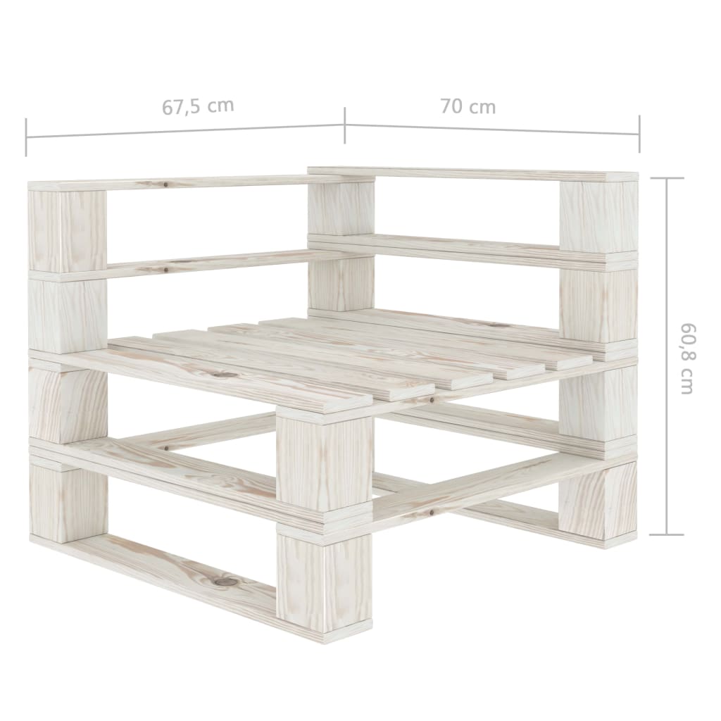 vidaXL 6 Piece Garden Pallets Lounge Set Wood White