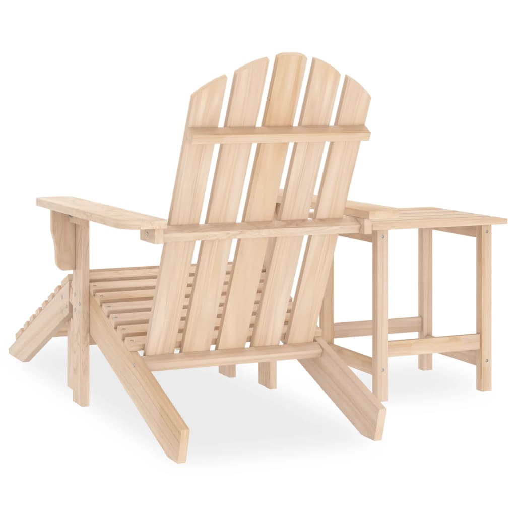 vidaXL Garden Adirondack Chair with Ottoman and Table Solid Fir Wood