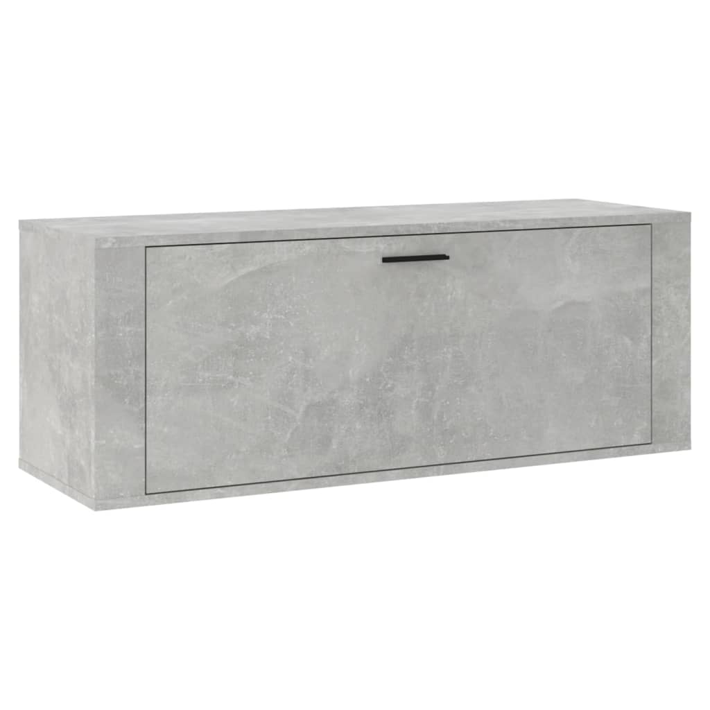 vidaXL Wall Shoe Cabinet Concrete Grey 100x35x38 cm Engineered Wood