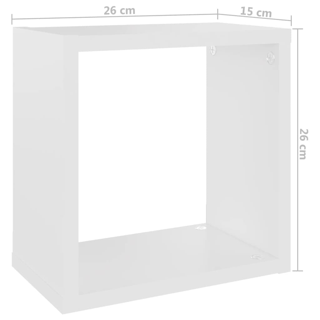 vidaXL Wall Cube Shelves 6 pcs White 26x15x26 cm