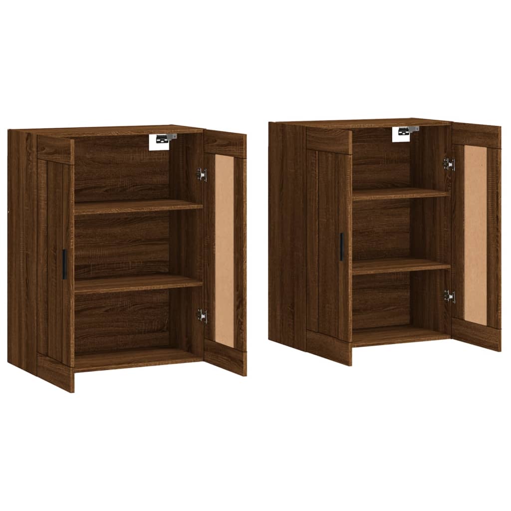 vidaXL Wall Mounted Cabinets 2 pcs Brown Oak Engineered Wood