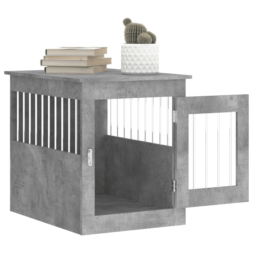 vidaXL Dog Crate Furniture Concrete Grey 55x75x65 cm Engineered Wood