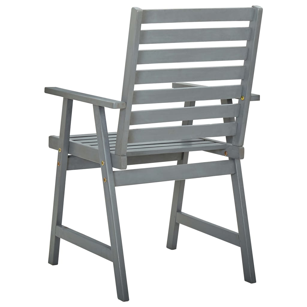 vidaXL Outdoor Dining Chairs 4 pcs Grey Solid Wood Acacia